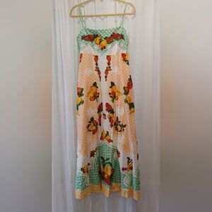 NWOT RARE Polka-Dot and Fruit Maxi Dress